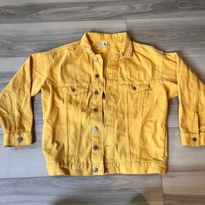 H&M Yellow Oversized Jean Jacket